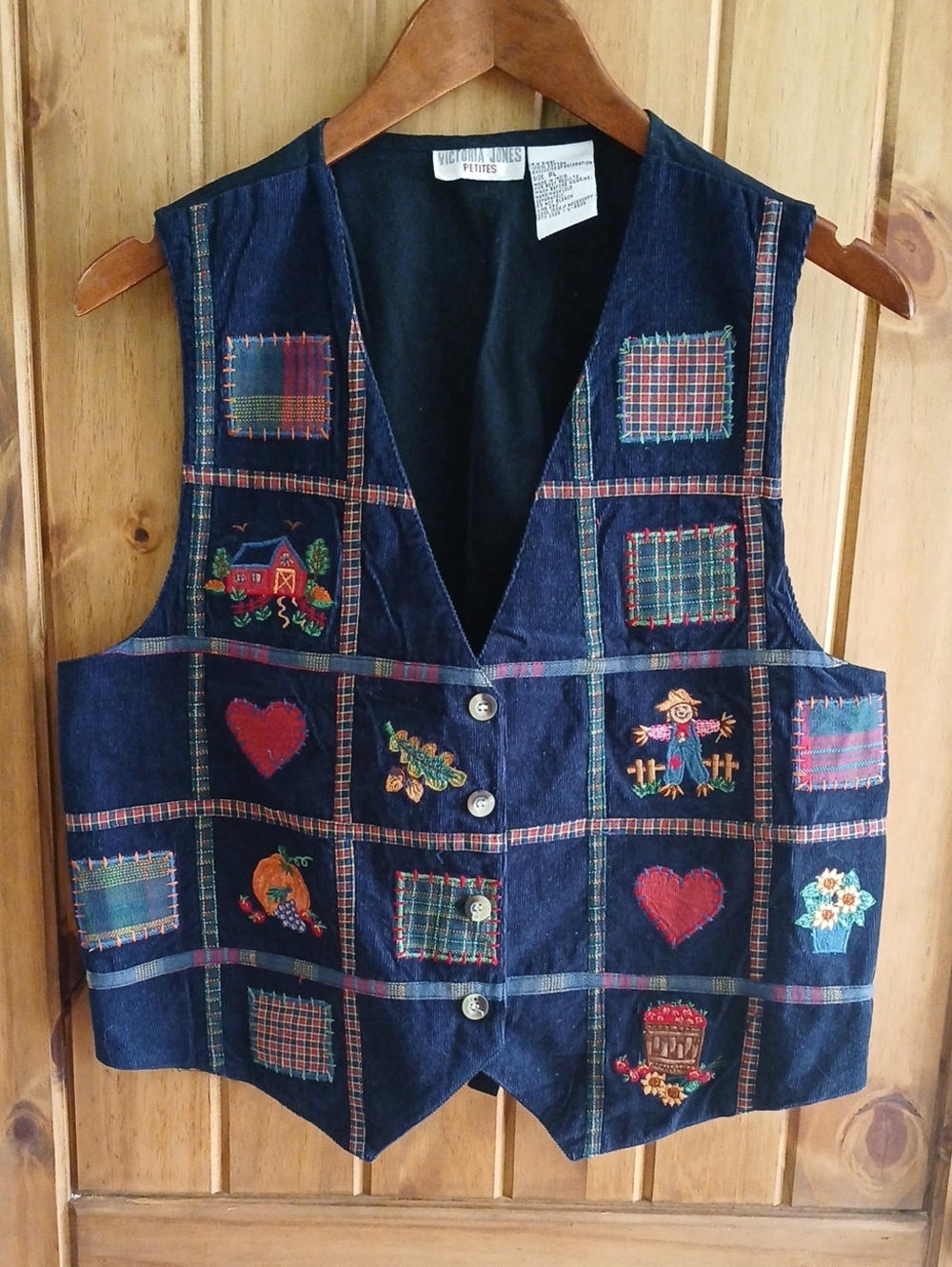 Vintage Victoria Jones Fall Cottagecore Vest - Petite Large